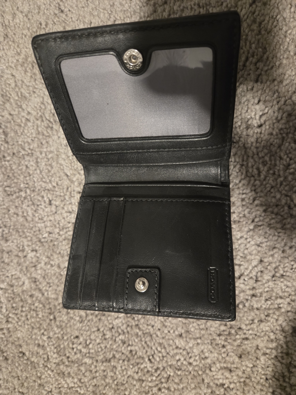 Coach Black Compact Card Wallet - Picture 2 of 3